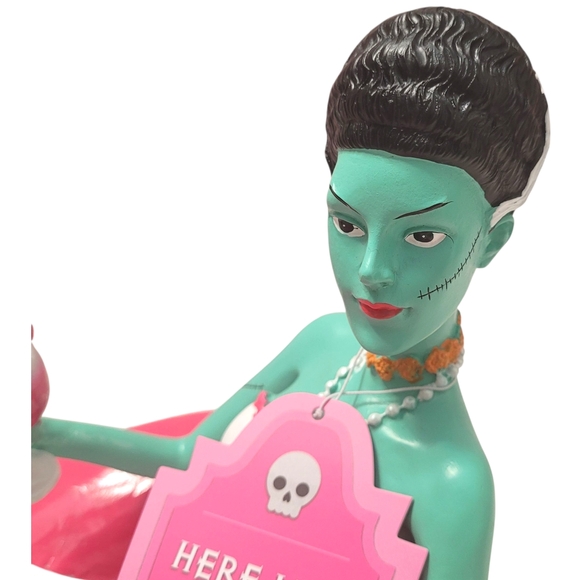 NEW Bride of Frankenstein Summerween Decor Here Lies Summer Figurine Creepy Cute - Picture 5 of 13